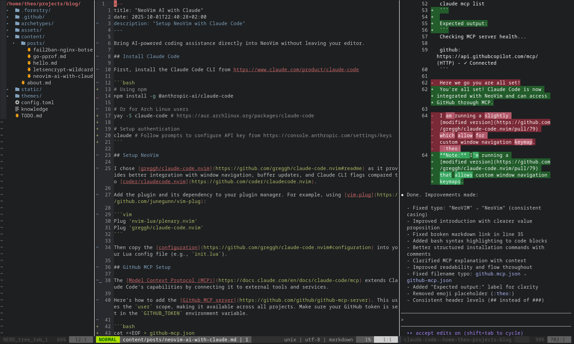 NeoVim with Claude Code